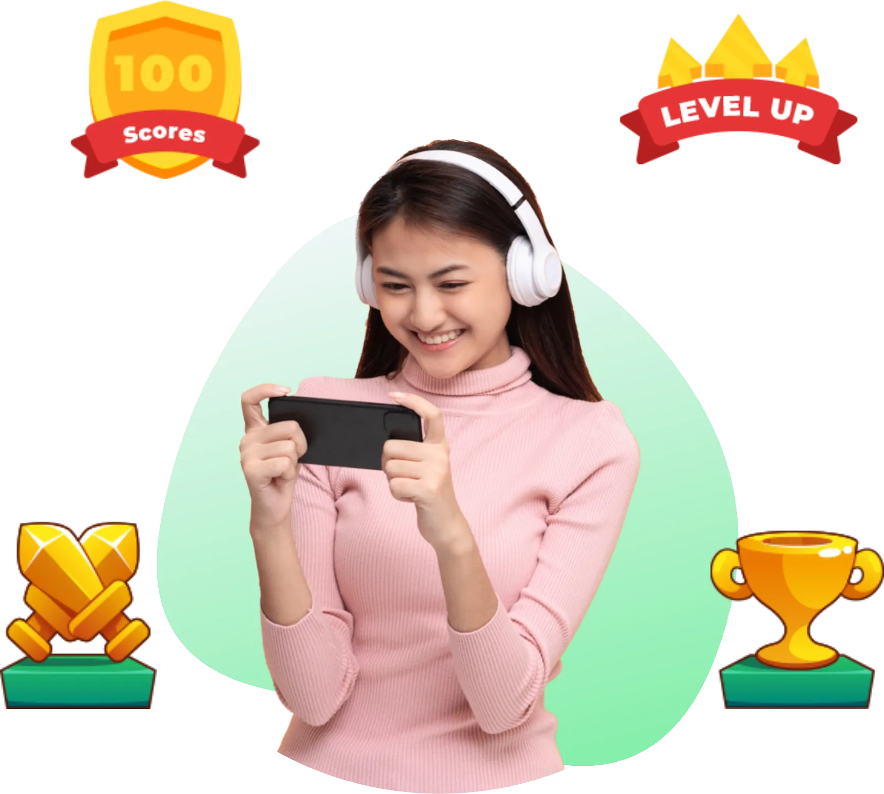Female playing a game